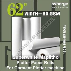 62 Inch Width Garment Super White Plotter Paper Roll