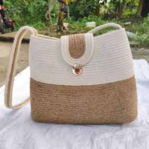 bohemian hand braided jute cotton handbag