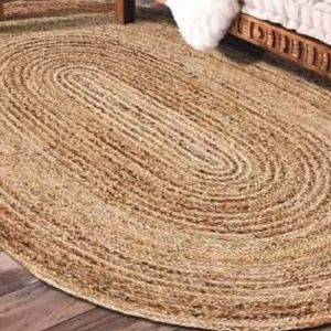 Hand Braided Oval Jute Rug