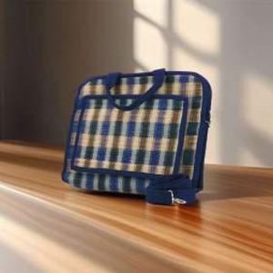 Hand-Woven Checkered Korai Grass Bag