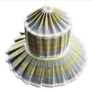 Hand Woven Checkered Sun Hat with Pleated Brim