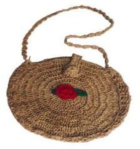 Handcrafted Round Jute Crossbody Bag