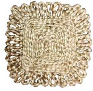 Jute Square Mat with Looped Border