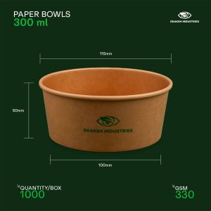 300ml Flat Paper Bowl