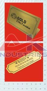 Golden Stainless Steel Name Plates