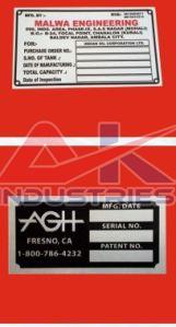 Silver Aluminium Etching Name Plates