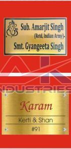 Golden Matt Finish Stainless Steel Name Plates