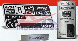 Aluminium Anodised Name Plates