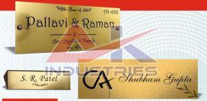 Golden Matt Finish Stainless Steel Name Plates
