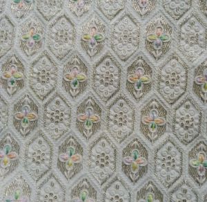 Dn-810 38 Inch Embroidery Malai Zorba Silk Fabric
