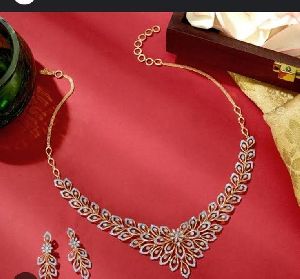 Ladies American Diamond Necklace Set