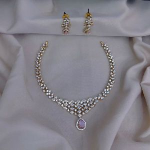 Ladies American Diamond Necklace Set