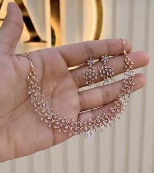 Ladies American Diamond Necklace Set