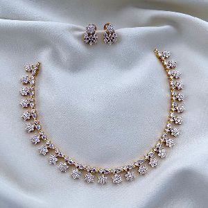 Ladies American Diamond Necklace Set