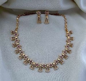Ladies American Diamond Necklace Set