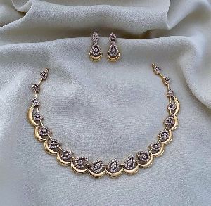 Ladies American Diamond Necklace Set