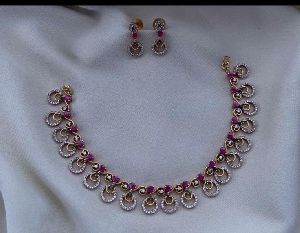 Ladies American Diamond Necklace Set