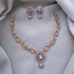 Ladies American Diamond Necklace Set