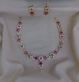 Ladies American Diamond Necklace Set