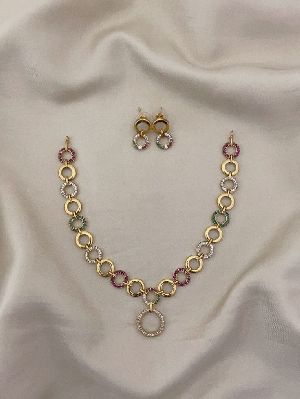 Ladies American Diamond Necklace Set