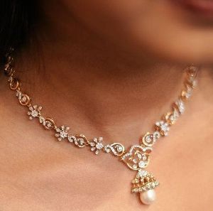 Ladies American Diamond Necklace Set