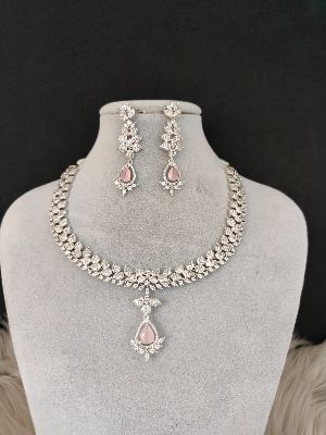 Ladies American Diamond Necklace Set