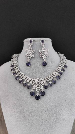 Ladies American Diamond Necklace Set