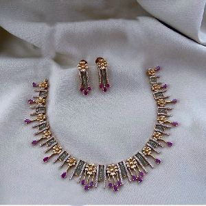 Ladies American Diamond Necklace Set