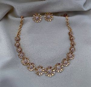 Ladies American Diamond Necklace Set