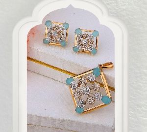 Ladies Artificial Party Wear Pendant Set