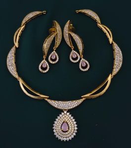 Ladies American Diamond Necklace Set