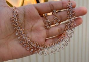 Ladies American Diamond Necklace Set