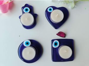 Hamsa Hand Evil Eye T Light Candle Holder