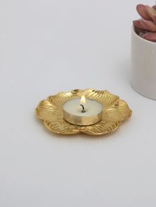 Elegant Floral Floating Candle Holder – Gold-Plated Diya for Diwali and Home Decor