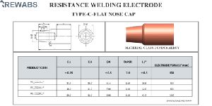Copper Flat Nose Resistance Welding Electrodes