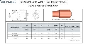 Copper Offset Nose Resistance Welding Electrodes