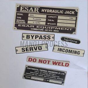 Aluminium White Etched Name Plates