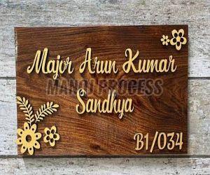Brown Wooden Name Plates
