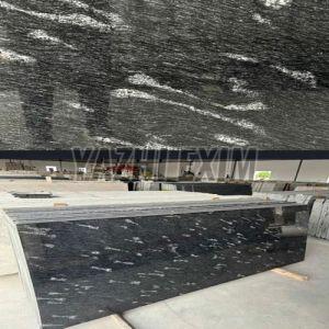 Fish Black Granite Slabs