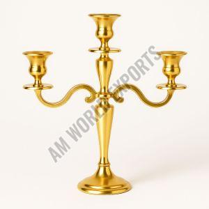 Classic 3 Arm Matte Golden Candelabra