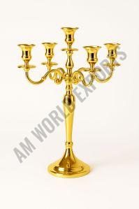 Classic 5 Arm Polished Golden Candelabra