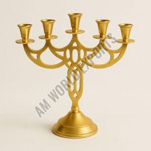 Decorative 5-Arm Golden Candelabra
