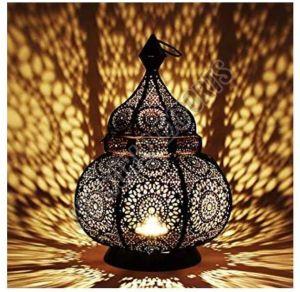 Filigree Black Tabletop Lantern