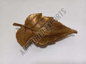 Golden Decorative Leaf Platter