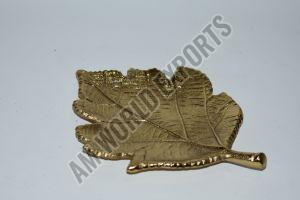 Golden Leaf Shaped Decorative Platter