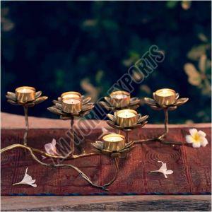 Golden Lotus Flower Candle Holder Centerpiece