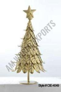 Golden Stacked Leaf Christmas Tree