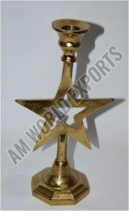 Golden Star Shaped Taper Candle Holder