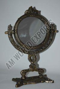 Ornate Antique-Style Round Vanity Mirror
