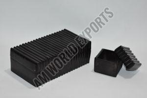 Rectangular Ribbed Black Jewelry Box Set OF 2 Pcs